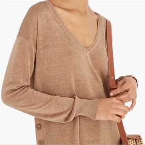 J Crew Linen V Neck Sweater